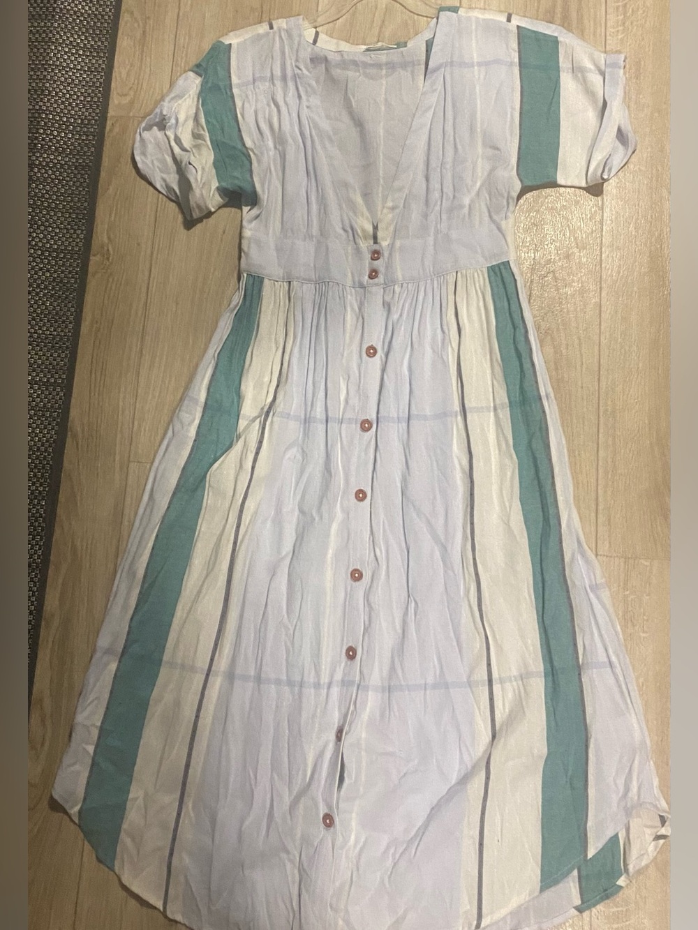O'Neill White Dress with Teal Accent